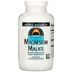 Яблочнокислий магній, Magnesium Malate, Source Naturals, 1250 мг, 360 таблеток