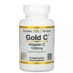 (ТЕРМІН!!!!) Вітамін C California Gold Nutrition (Gold C Vitamin C) 1000 мг 60 вегетаріанських капсул