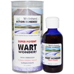 Засіб від бородавок, Super Potent, Wart Wonder !, Wellinhand Action Remedies, 2 рідких унції (60 мл)