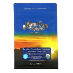 Mt. Whitney Coffee Roasters, органічна колумбійська кава преміальної якості, без кофеїну, середня обсмажування, мелена, 340 г (12 унцій)