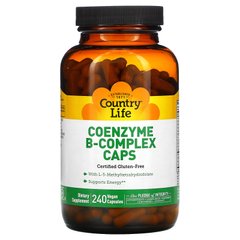 Коензим + комплекс вітаміну В, Country Life, 240 веганських капсул