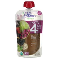 Дитяче пюре зі шпинату вишні квасолі Plum Organics (Might 4 Tots Essential Nutrition Blend) 113 г