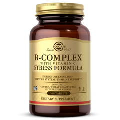 Вітаміни групи В + вітамін С від стресу Solgar (B-Complex with Vitamin C Stress Formula) 100 таблеток