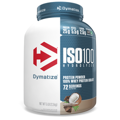 Гідролізованний100% -ний ізолят сироваткового білка ISO 100, шоколад і кокос, Dymatize Nutrition, 2,3 кг