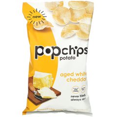 Popchips, Картопляні чіпси, витриманий білий чеддер, 5 унцій (142 г)