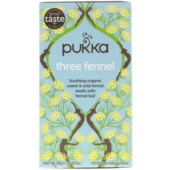 Три фенхеля, Pukka Herbs, 20 пакетиків трав'яного чаю, 1,27 унції (36 г)