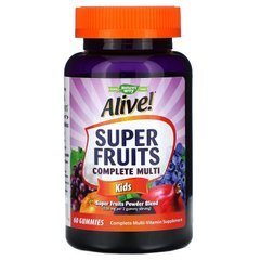 Комплекс витаминов для детей, гранат и вишня, Alive! Super Fruits Complete Multi, Nature's Way, 60 жевательных таблеток купить в Киеве и Украине
