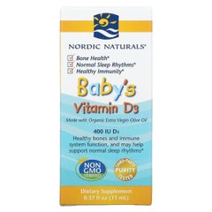 Витамин Д3 для детей, Baby's Vitamin D3 Drops, Nordic Naturals, 400 МЕ, 11 мл купить в Киеве и Украине