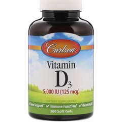 Витамин D3 Carlson Labs (Vitamin D3) 5000 МЕ 360 капсул купить в Киеве и Украине