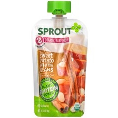 Sprout Organic, Дитяче харчування, від 6 місяців і старше, біла квасоля із солодкої картоплі з корицею, 3,5 унції (99 г)