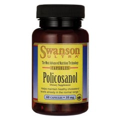 Поликозанол, Policosanol, Swanson, 10 мг, 60 капсул купить в Киеве и Украине