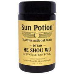Порошок He Shou Wu, Обработка в сыром виде, Sun Potion, 2,8 унции (80 г) купить в Киеве и Украине