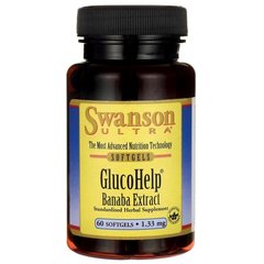 Банаба Екстракт GluHelp, GlucoHelp Banaba Extract, Swanson, 133 мг 60 капсул