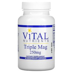 Vital Nutrients, Triple Mag, 250 мг, 90 вегетаріанських капсул