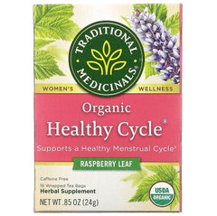 Жіночий трав'яний чай без кофеїну Traditional Medicinals (Organic Healthy Cycle Raspberry Leaf Caffeine Free) 16 пакетиків 24 г