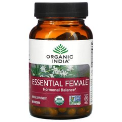 Organic India, Essential Female, гормональний баланс, 90 вегетаріанських капсул