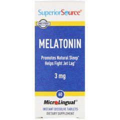 Мелатонін, Superior Source, 3 мг, 60 таблеток