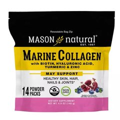 Морской коллаген вкус черники и граната Mason Natural (Marine Collagen) 14 стиков по 10 гр купить в Киеве и Украине