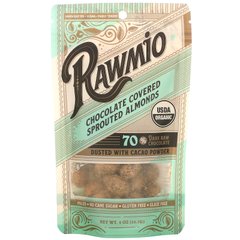 Пророщений мигдаль в шоколаді, Chocolate Covered Sprouted Almonds, Rawmio, 56,7 г
