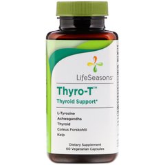 Thyro-T, поддержки щитовидной железы, LifeSeasons, 60 вегетарианских капсул купить в Киеве и Украине