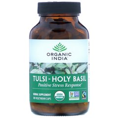 Тулси-Святой Василий, Tulsi-Holy Basil, Organic India, 180 вегетарианских капсул купить в Киеве и Украине