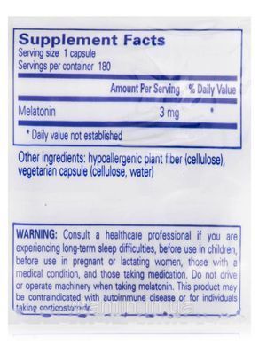 Melatonin Pure Encapsulations (Melatonin) 3 mg 180 capsules
