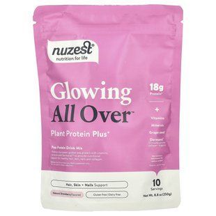 Nuzest, Glowing All Over&trade;, Plant Protein Plus+, Natural Strawberry, 8.8 oz (250 g)
