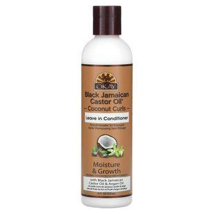 Okay Pure Naturals, Black Jamaican Castor Oil, Coconut Curls, Leave in Conditioner, 8 fl oz (237 ml) купить в Киеве и Украине