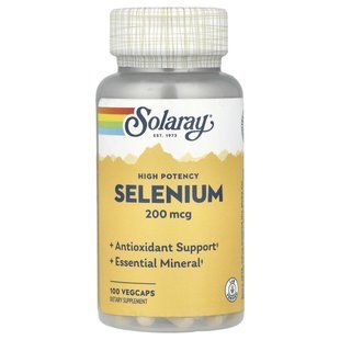 Селен, Selenium, Solaray, 200 мкг, 100 вегетарианских капсул купить в Киеве и Украине