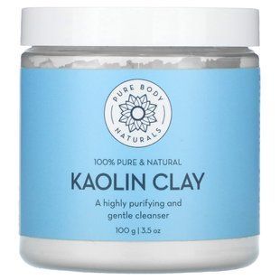 Pure Body Naturals, 100% Pure & Natural Kaolin Clay, 3.5 oz (100 g) купить в Киеве и Украине