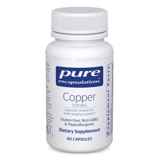 Медь Цитрат Pure Encapsulations (Copper Citrate) 60 капсул купить в Киеве и Украине