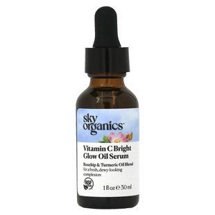 Sky Organics, Vitamin C Bright Glow Oil Serum, Rosehip & Turmeric Oil Blend, 1 fl oz (30 ml) купить в Киеве и Украине