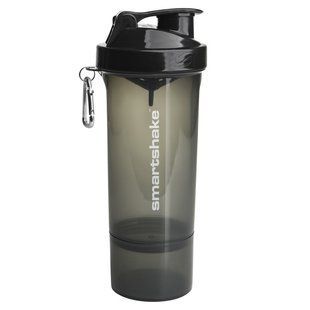 Shaker 2 in 1 with container at the bottom NEON black cannon smoke SmartShake (Slim NEON Gunsmoke) 500 ml.
