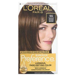 L'Or&eacute;al, Superior Preference, Luminous, Fade-Defying Color, 5G Medium Golden Brown, 1 Application купить в Киеве и Украине