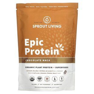Растительный протеин Sprout Living (Epic Protein) 455 г со вкусом шоколадная мака купить в Киеве и Украине