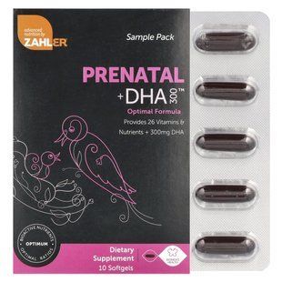 Zahler, Prenatal + DHA 300, 10 Softgels купить в Киеве и Украине