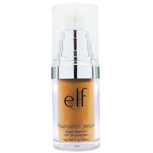 Beautifully Bare, foundation-serum, broad spectrum SPF25 sunscreen, medium/dark, E.L.F. Cosmetics, 0.47 fluid ounces (14 ml).