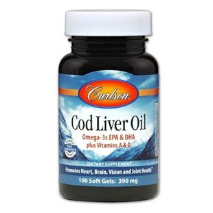 Норвежский рыбий жир, Cod Liver Oil, Carlson Labs, 100 мини гелевых капсул купить в Киеве и Украине