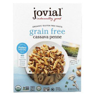 Паста из маниоки без органических злаков, Organic Grain Free Cassava Pasta, Penne, Jovial, 227 г купить в Киеве и Украине