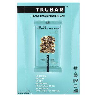 Trubar, Plant Based Protein Bar, Oh Oh Cookie Dough, 12 Bars, 1.76 oz (50 g) Each купить в Киеве и Украине