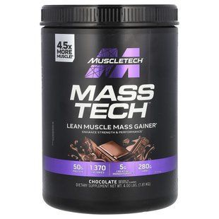 MuscleTech, Mass Tech, засіб для набору сухої м&rsquo;язової маси, шоколад, 1,81 кг (4 фунти)