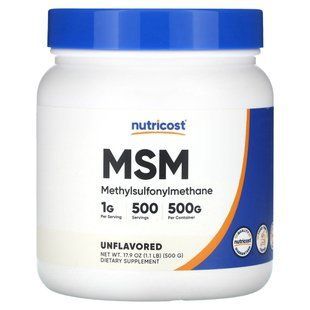 Nutricost, MSM, Unflavored, 17.9 oz (500 g) купить в Киеве и Украине