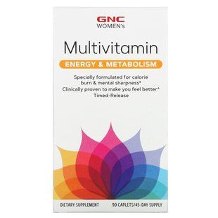 Женские мультивитамины для энергии и метаболизма, Women's Multivitamin, Energy & Metabolism, GNC, 90 капсул купить в Киеве и Украине