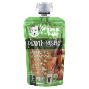 Gerber, Organic For Toddler, Plant-tastic, 12+ Months, Sweet Potato Cherry Smash With Oats, 3.5 oz (99 g) купить в Киеве и Украине