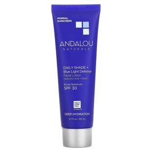 Andalou Naturals, щоденний лосьйон для обличчя із захистом від блакитного світла, SPF 30, глибоке зволоження, 80&nbsp;мл (2,7&nbsp;рідк. унції)