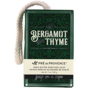 Pre de Provence, мыло на веревке, бергамот и тимьян, European Soaps, LLC, 7 унций (200 г) купить в Киеве и Украине