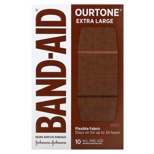 Band Aid, Adhesive Bandages, Ourtone, Flexible Fabric, Extra Large, BR55, 10 Bandages купить в Киеве и Украине