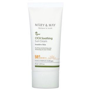 Mary & May, CICA Soothing Sun Cream, Sensitive Skin, SPF 50+ PA++++, 1.69 fl oz (50 ml) купить в Киеве и Украине