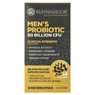 Sunwarrior, пробіотик для чоловіків, 30 вегетаріанських капсул