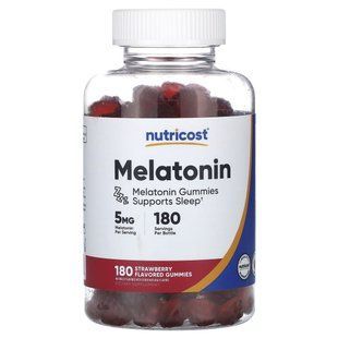 Nutricost, Melatonin, Strawberry, 5 mg, 180 Gummies купить в Киеве и Украине